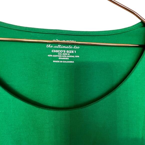 chicos ultimate tee green size 1 medium Kelly green - Picture 2 of 6